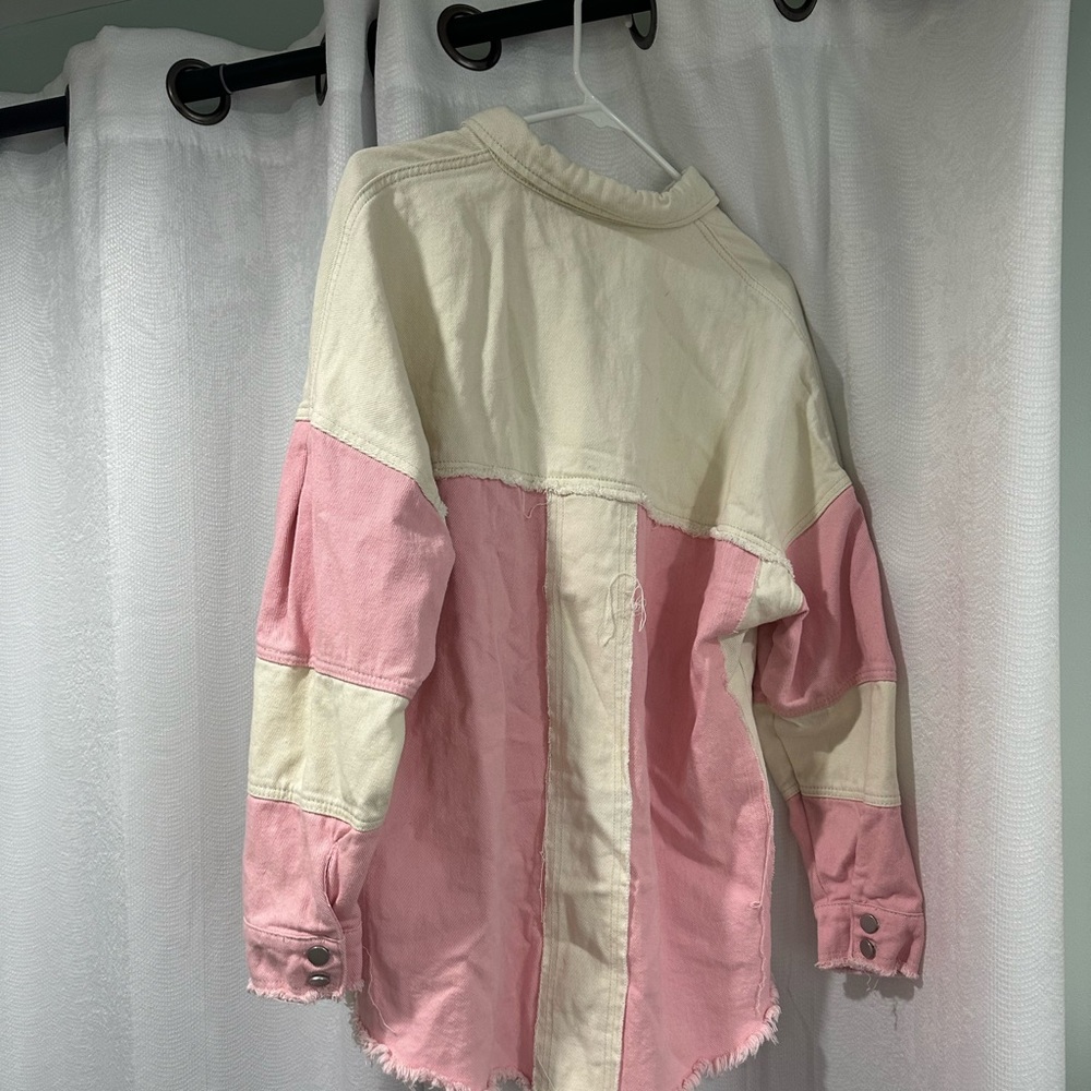 White and pink Jean jacket